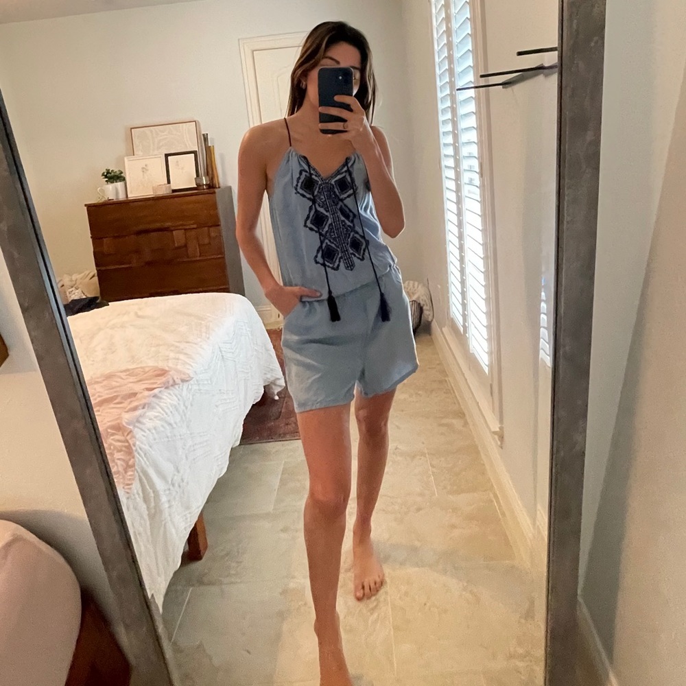 Crown & Ivy Blue Romper